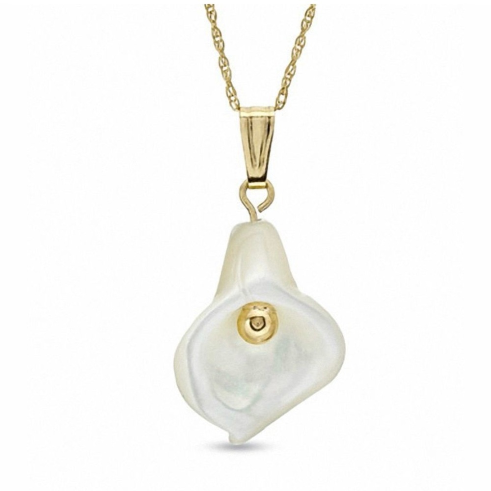R.H. Macy’s & Co 10K Gold Pearl Shell Pendant Necklace